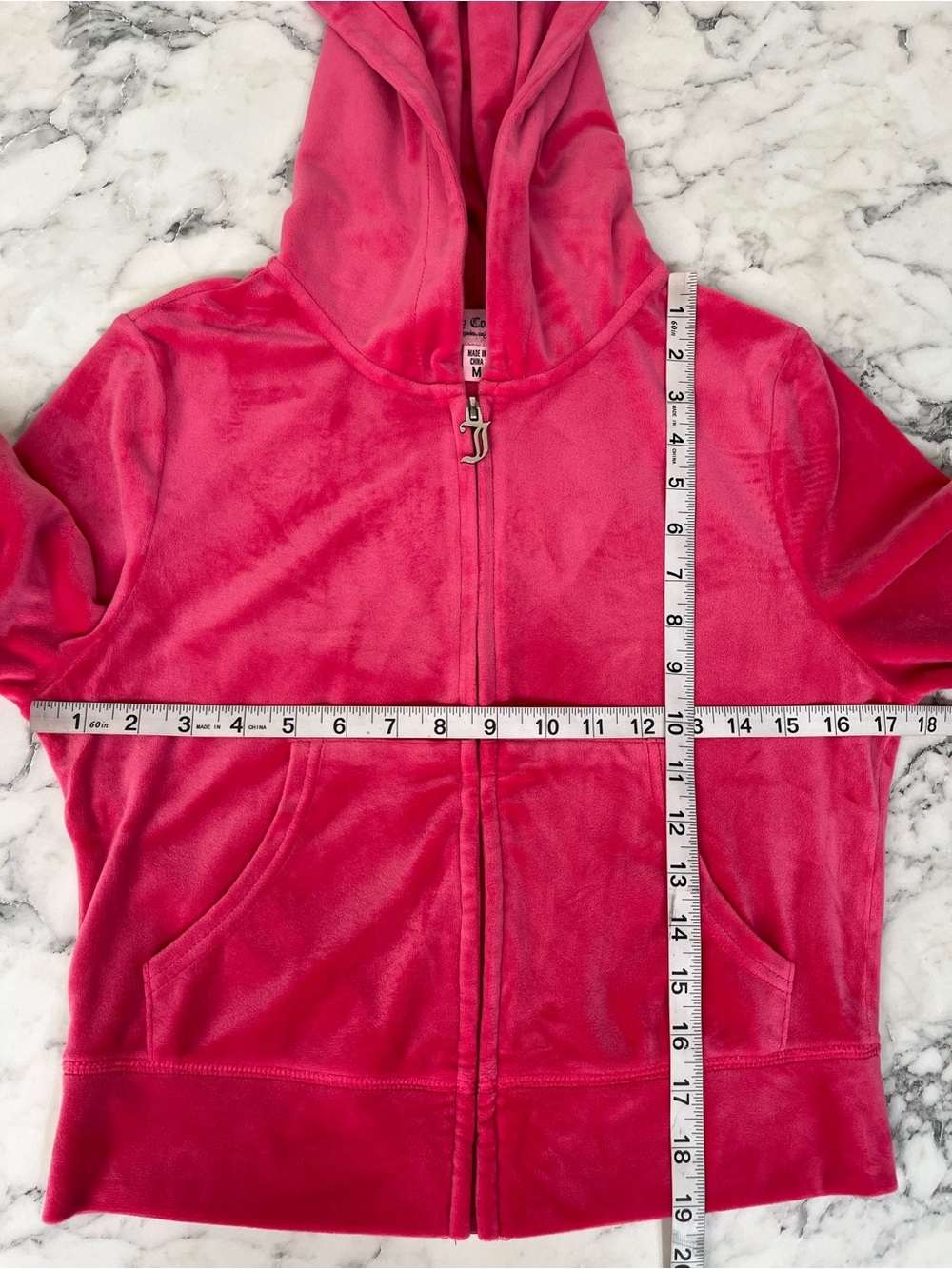 Juicy Couture Hot Pink Velour Track Suit Rhinestone Bum Size Medium - Picture 14 of 16